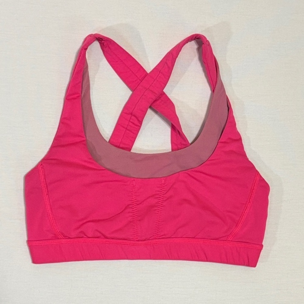 Lululemon Pink Cross Back Sports Bra Size 6 Medium Support
